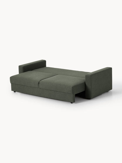 Bouclé-Schlafsofa Tasha (3-Sitzer) mit Stauraum
