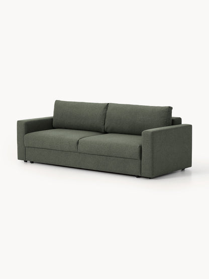 Bouclé-Schlafsofa Tasha (3-Sitzer) mit Stauraum