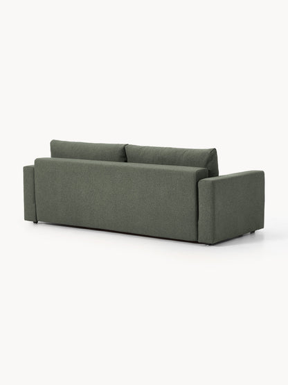 Bouclé-Schlafsofa Tasha (3-Sitzer) mit Stauraum