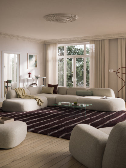 Modulares Bouclé-XL-Ecksofa Wolke mit Chaiselongue