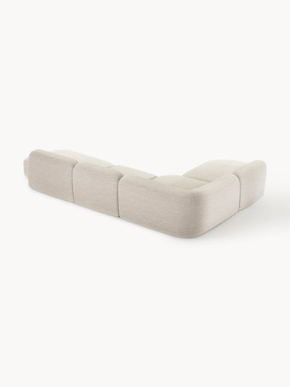 Modulares Bouclé-XL-Ecksofa Wolke mit Chaiselongue