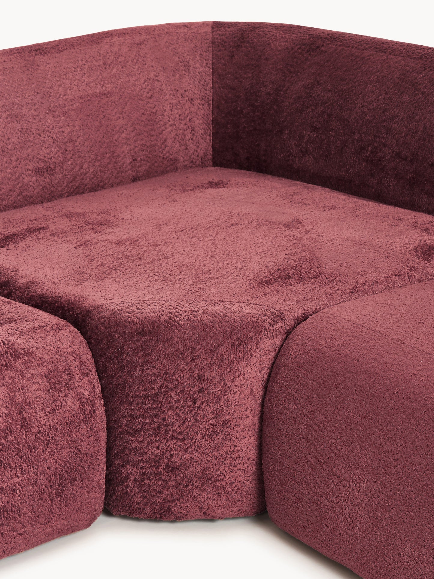 Modulares Teddy-Bouclé-Ecksofa Wolke (4-Sitzer) mit Chaiselongue