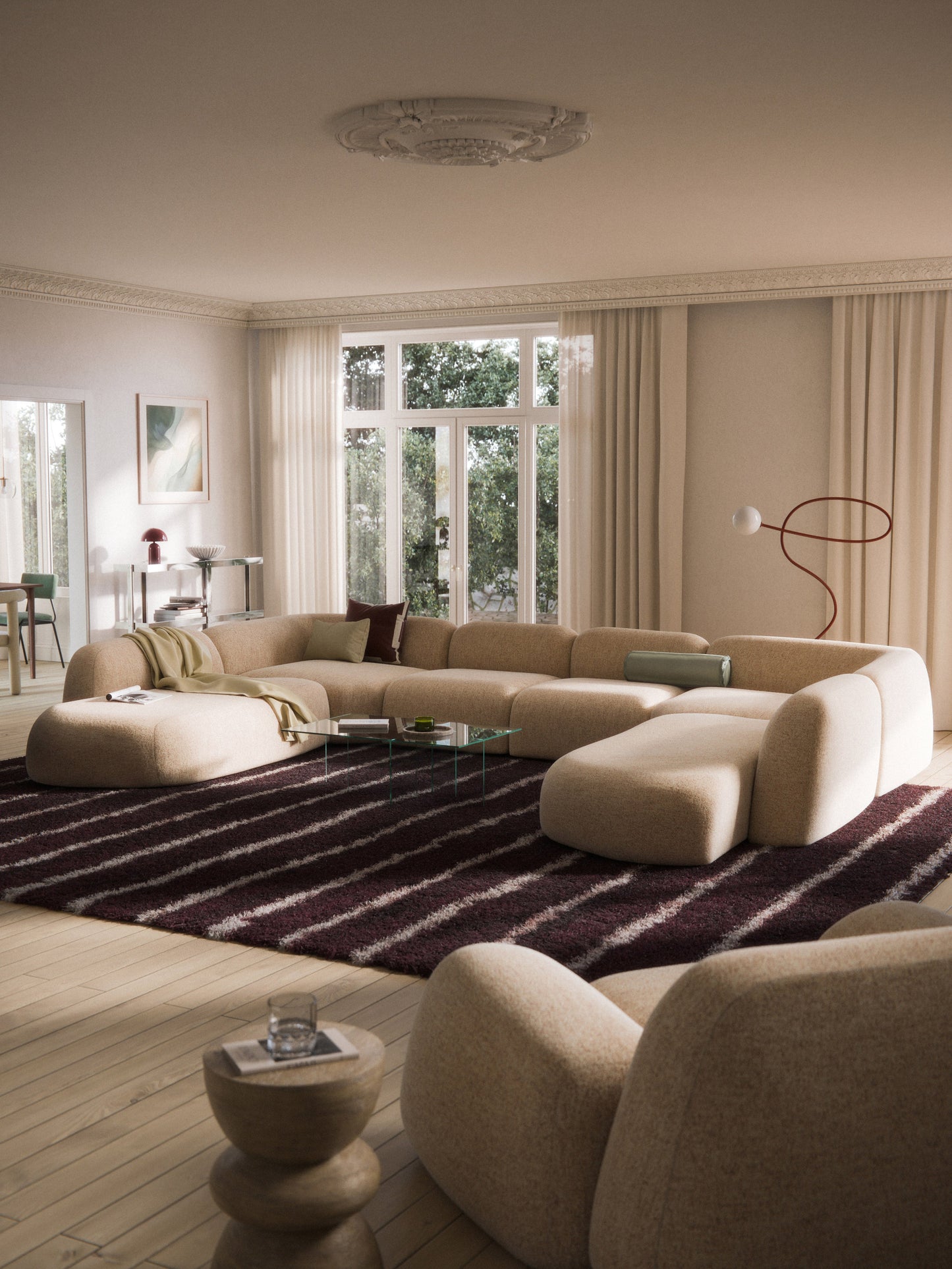 Modulares Bouclé-XL-Sofa Wolke