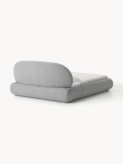 Bouclé-Polsterbett Alba mit Stauraum