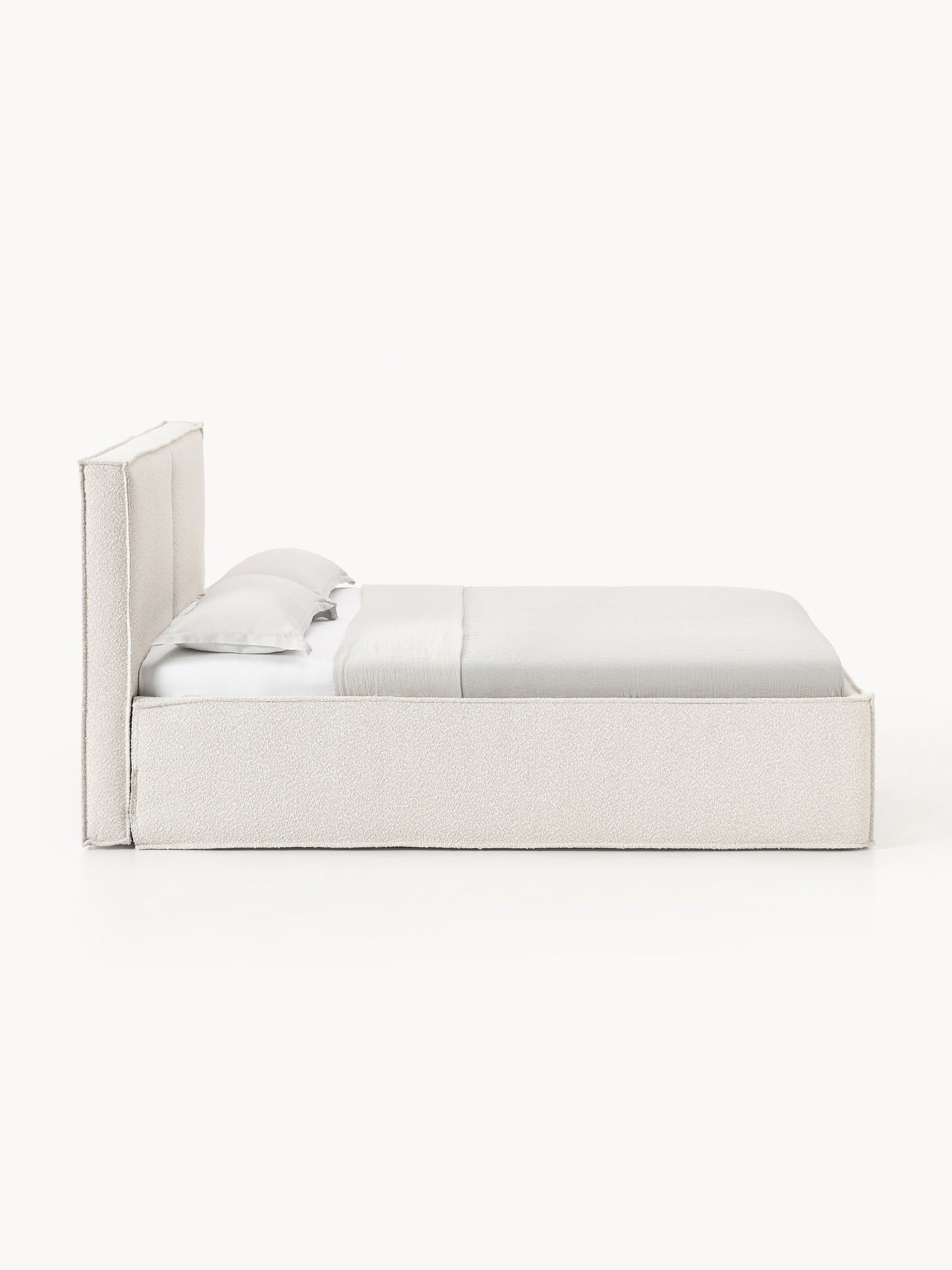 Bouclé-Polsterbett Dream mit Stauraum