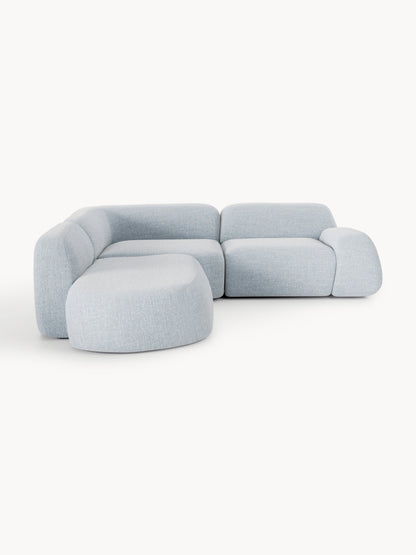 Modulares Bouclé-Ecksofa Wolke (4-Sitzer) mit Chaiselongue
