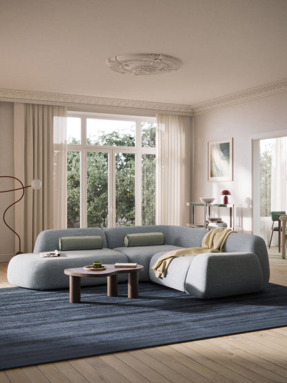 Modulares Bouclé-Ecksofa Wolke (4-Sitzer) mit Chaiselongue