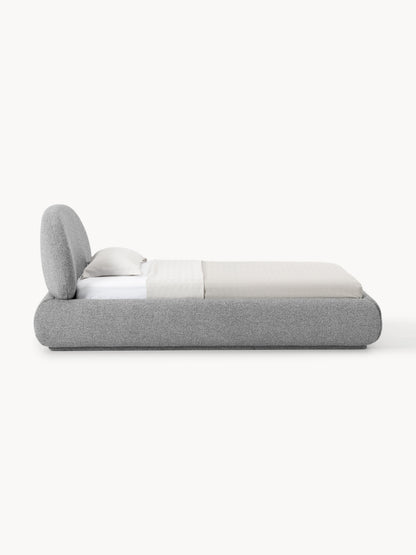 Bouclé-Polster-Einzelbett Alba