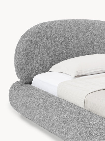 Bouclé-Polster-Einzelbett Alba