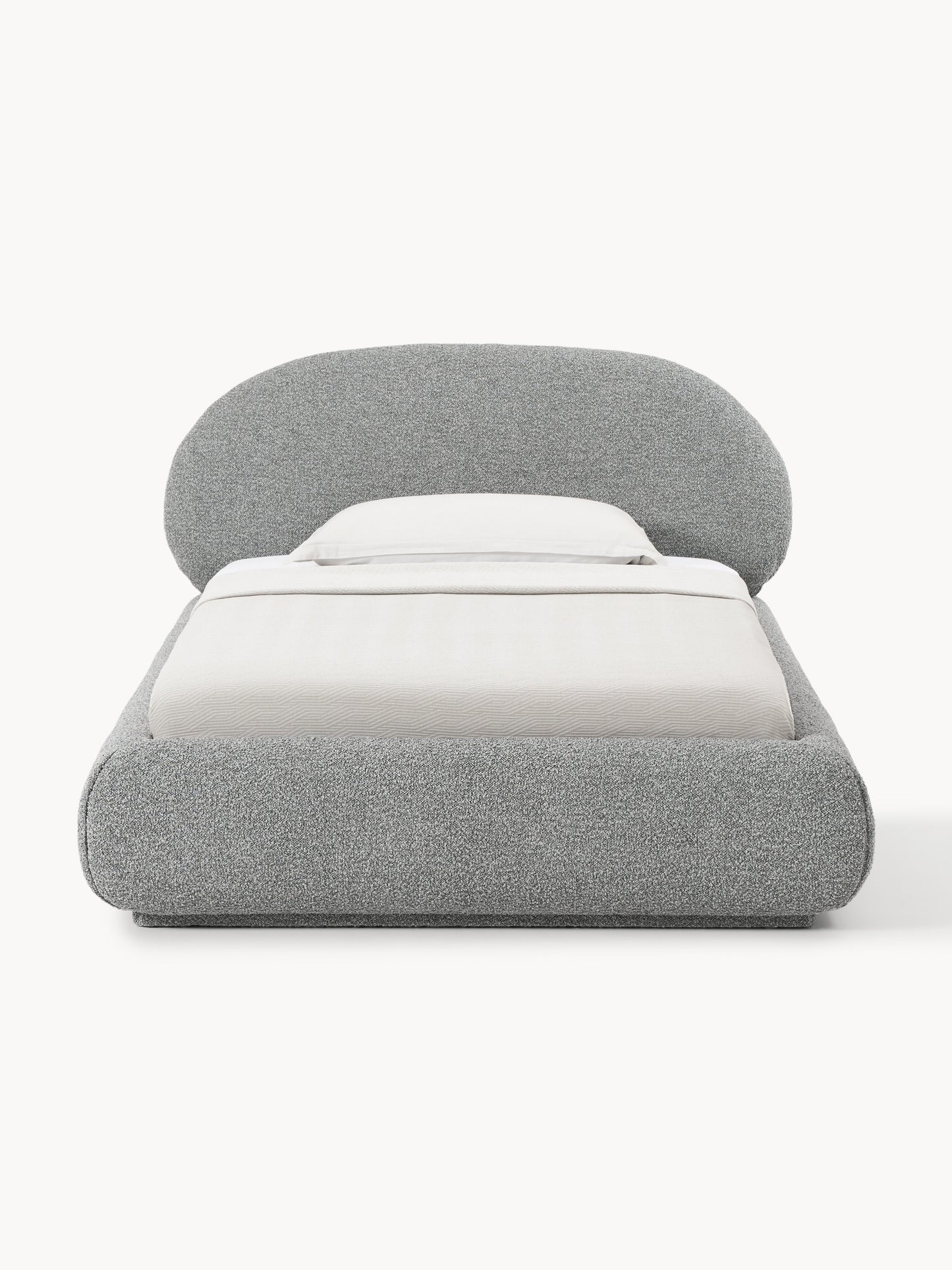 Bouclé-Polster-Einzelbett Alba