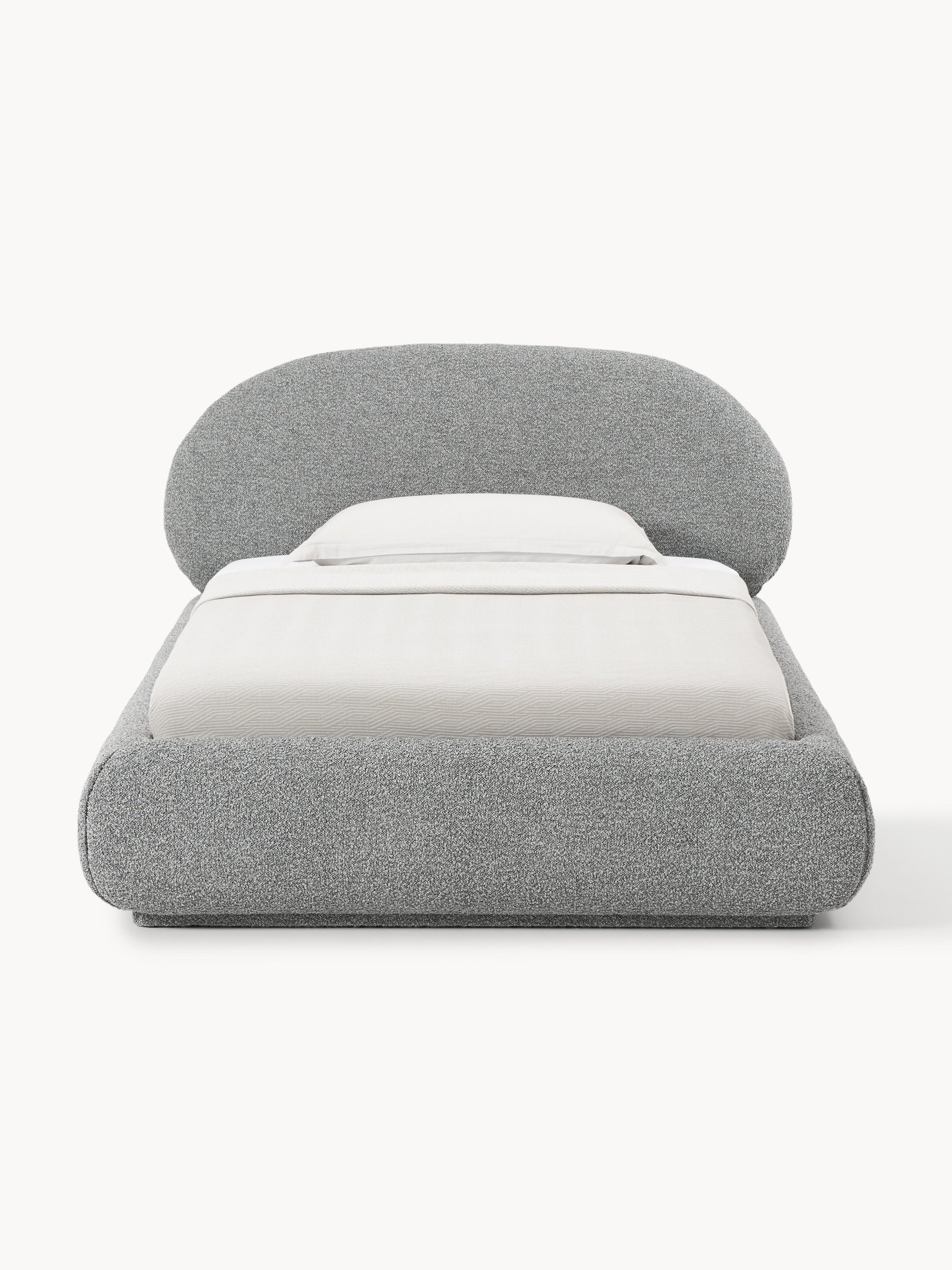 Bouclé-Polster-Einzelbett Alba