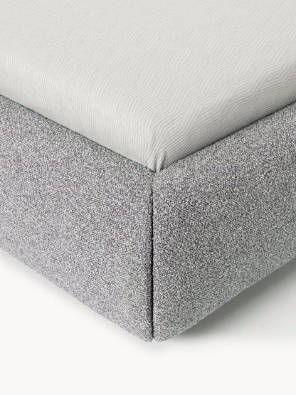 Bouclé-Polster-Einzelbett Alba