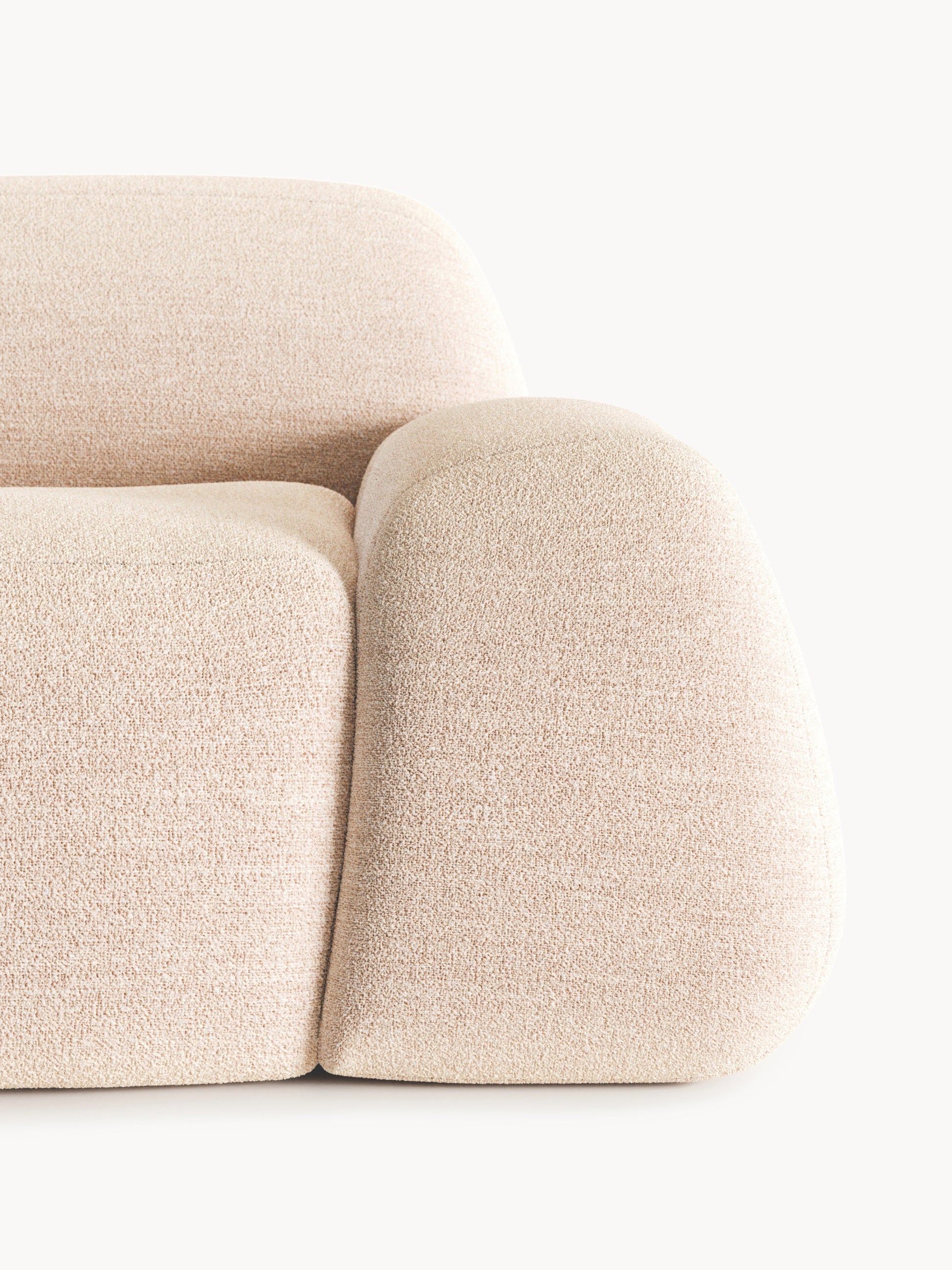 Modulare Bouclé-Chaise Wolke (3-Sitzer)