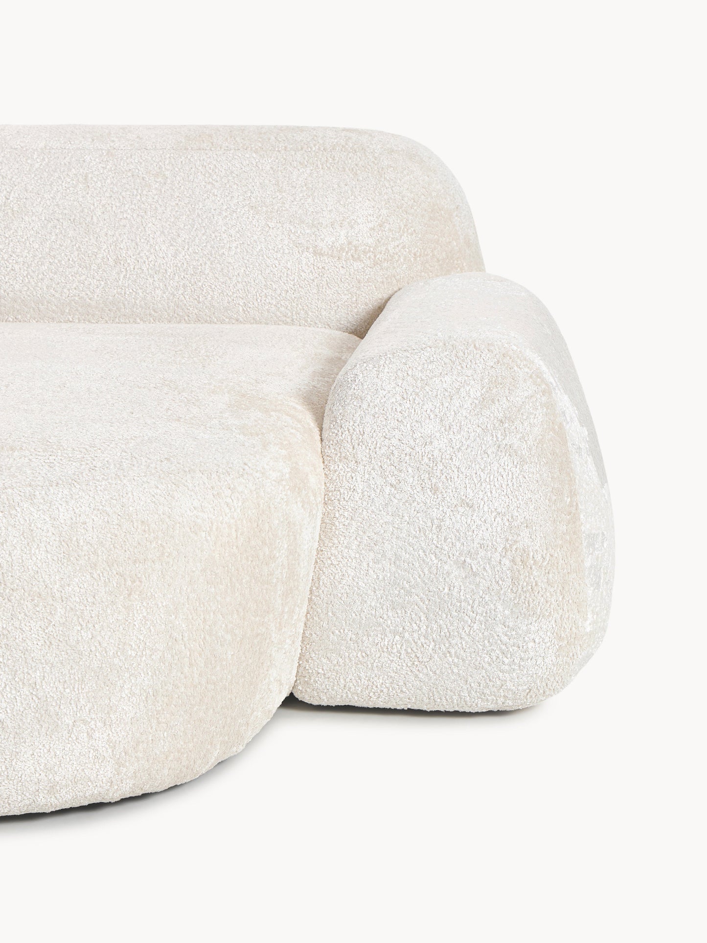 Modulares Teddy-Bouclé-Ecksofa Wolke (4-Sitzer)