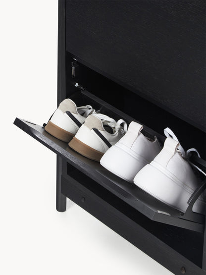 Holz-Schuhschrank Libby mit Klappfächern