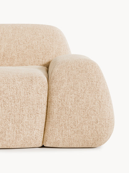 Modulares Bouclé-XL-Ecksofa Wolke mit Chaiselongue