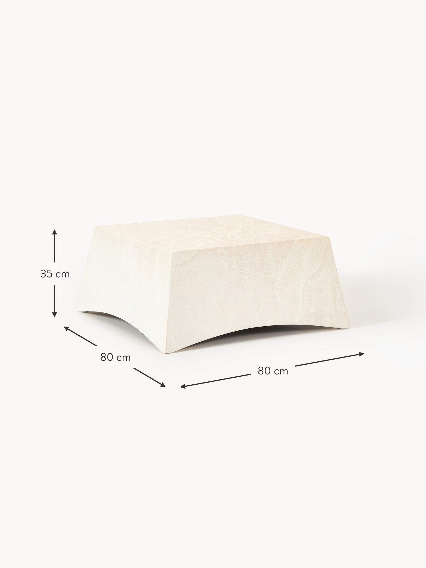 In- & Outdoor-Couchtisch Mohi in Travertin-Optik, B 80 cm
