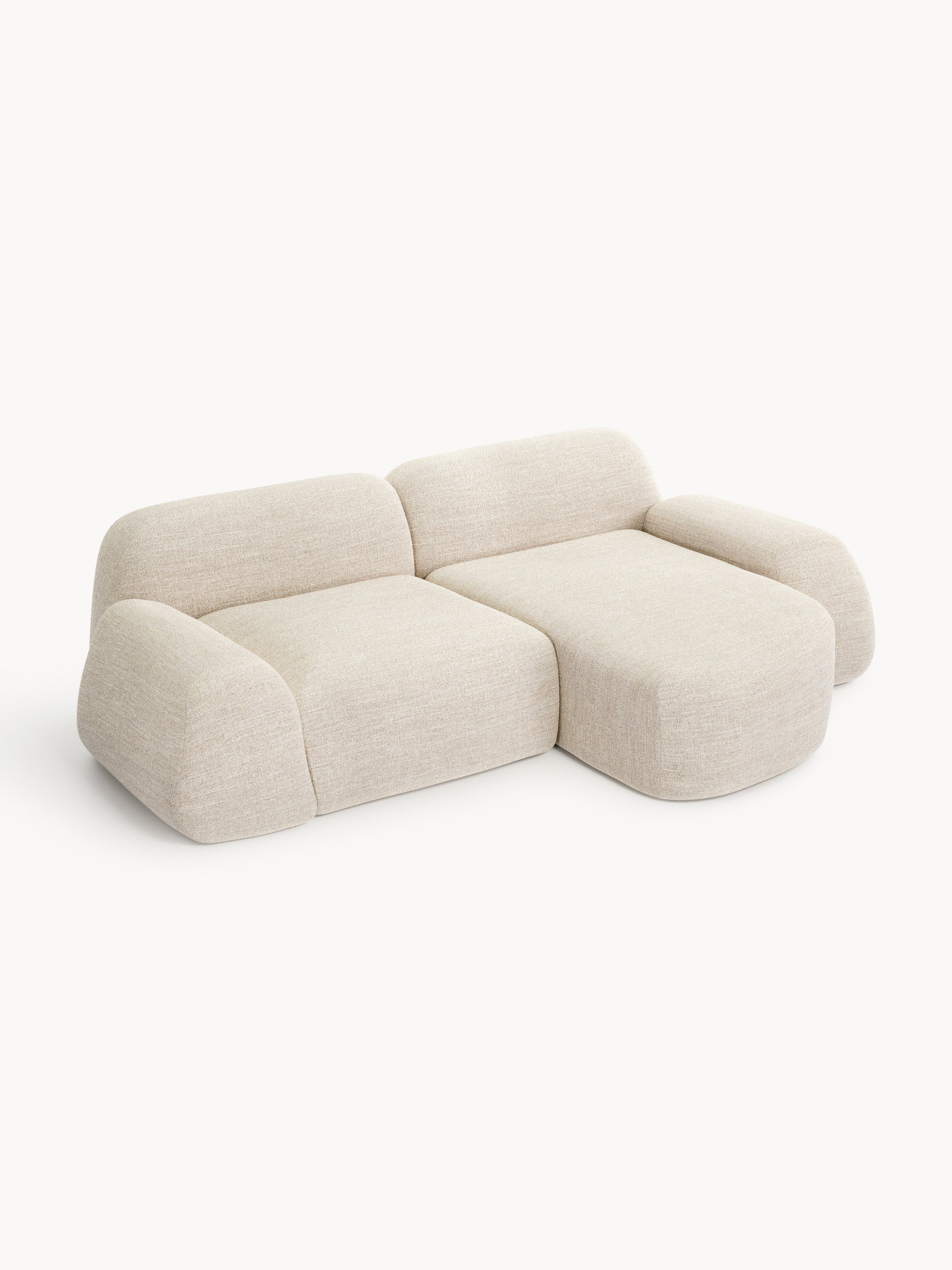 Modulares Bouclé-Ecksofa Wolke (3-Sitzer)