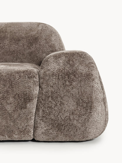 XL Modulares Teddy-Bouclé-Ecksofa Wolke mit Chaiselongue