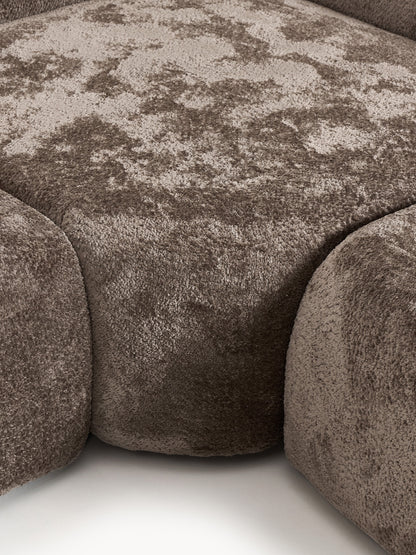 XL Modulares Teddy-Bouclé-Ecksofa Wolke mit Chaiselongue