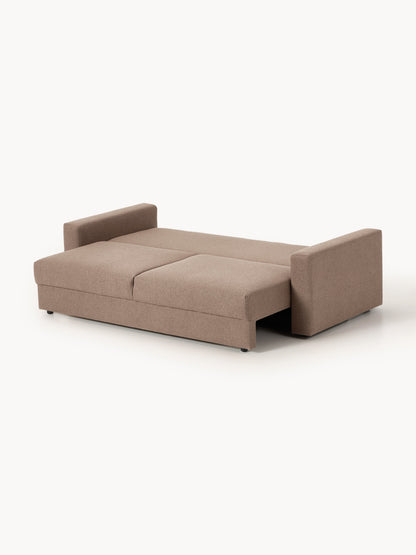Bouclé-Schlafsofa Tasha (3-Sitzer) mit Stauraum