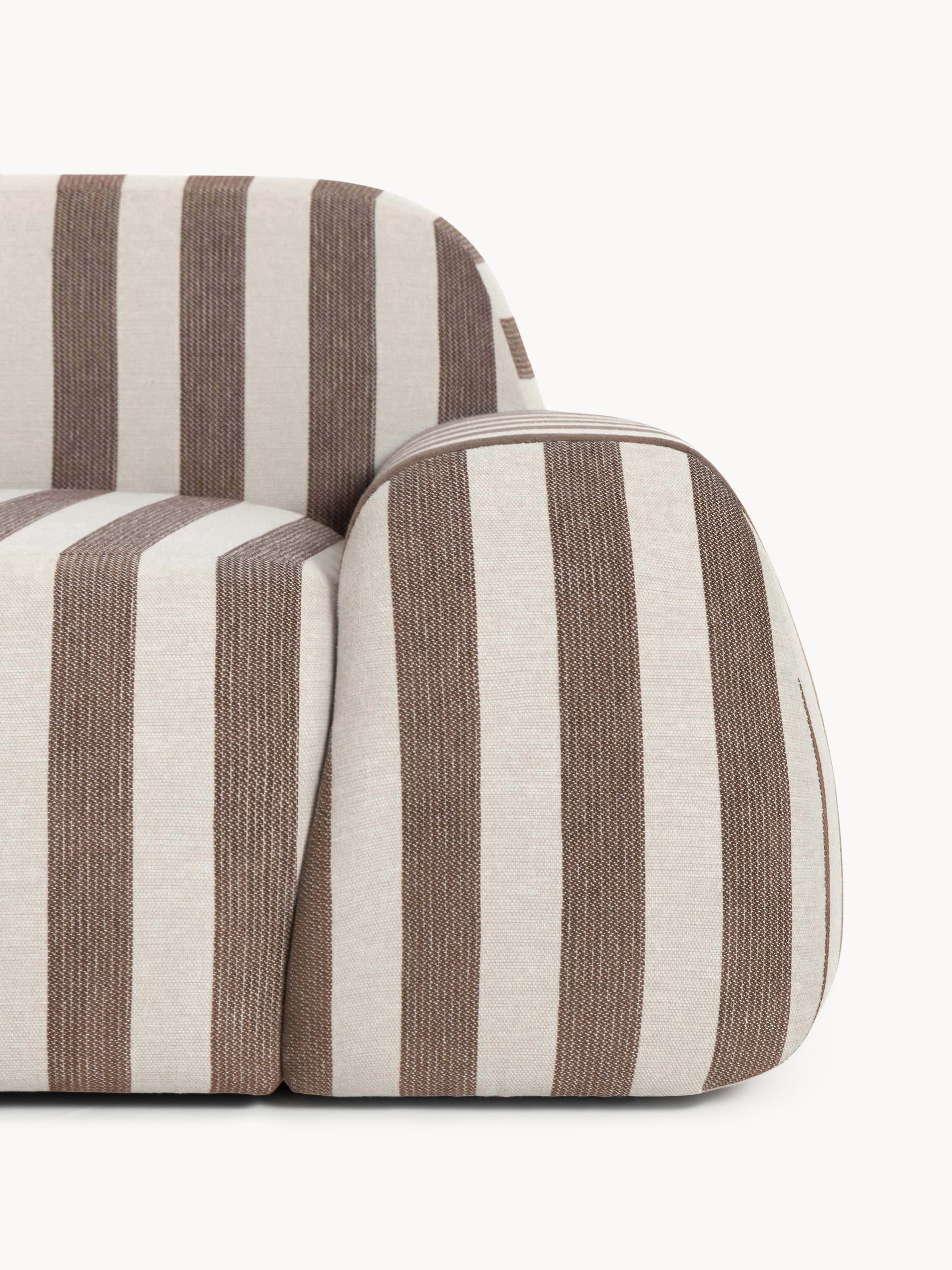 Modulares Gestreiftes XL-Ecksofa Wolke mit Chaiselongue