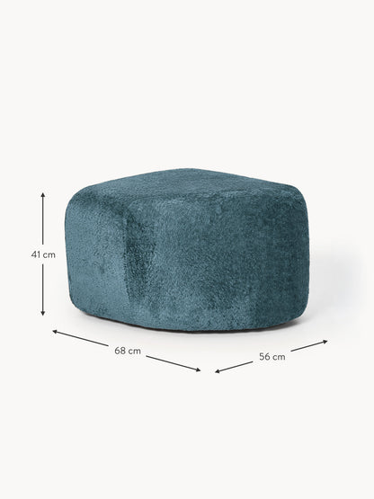 Ovale Ottomane Wolke aus Teddy-Bouclé
