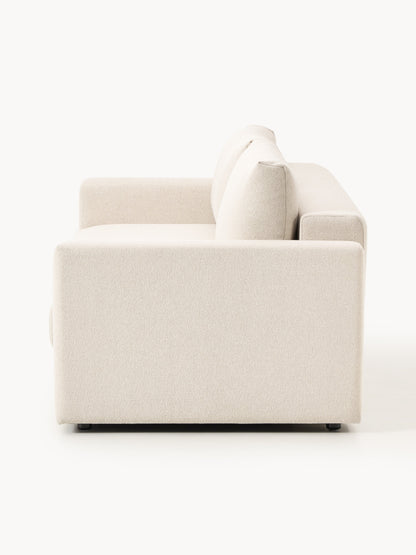 Bouclé-Schlafsofa Tasha (3-Sitzer) mit Stauraum