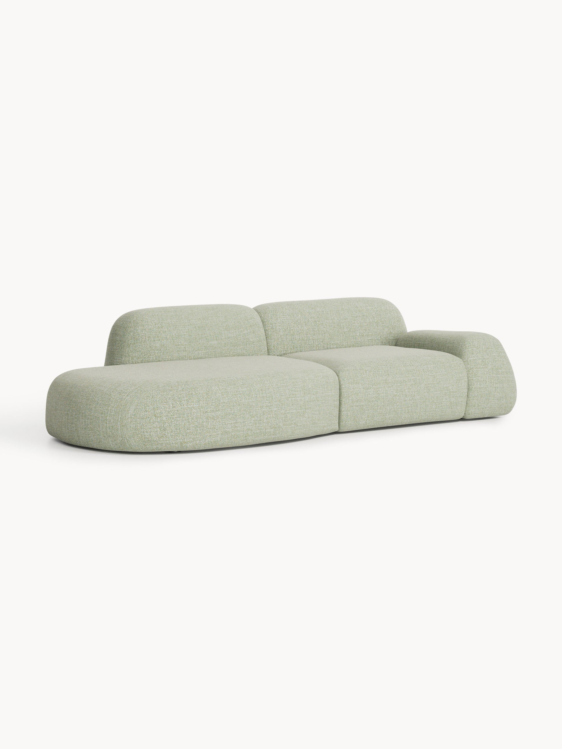 Modulare Bouclé-Chaise Wolke (3-Sitzer)