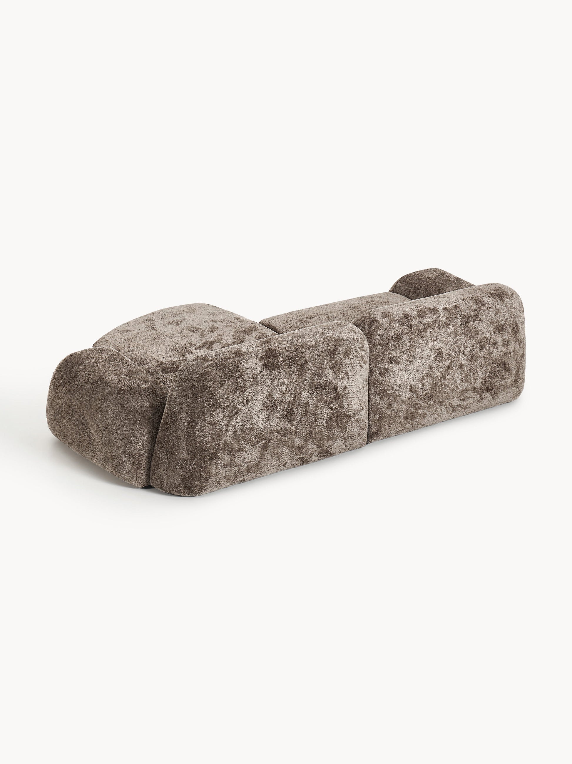 Modulares Teddy-Bouclé-Ecksofa Wolke (3-Sitzer)