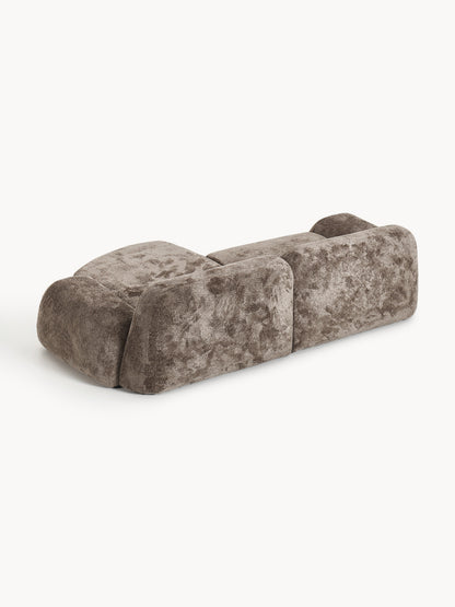 Modulares Teddy-Bouclé-Ecksofa Wolke (3-Sitzer)