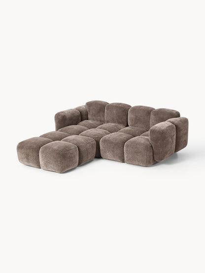 Modulares Sofa Tayla (3-Sitzer) mit Hocker (links/rechts)