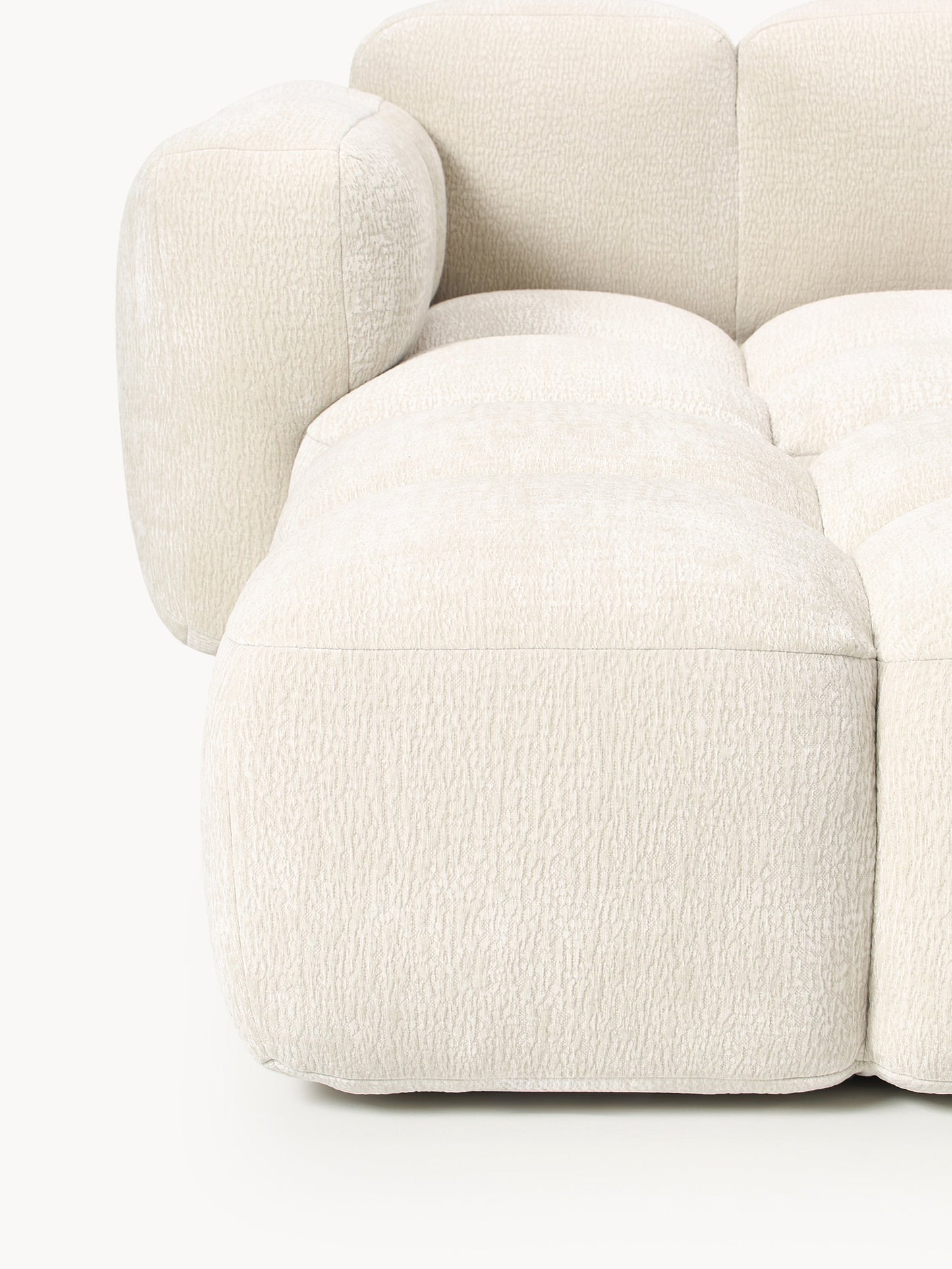 Modulares Sofa Tayla (3-Sitzer) mit Hocker (links/rechts)