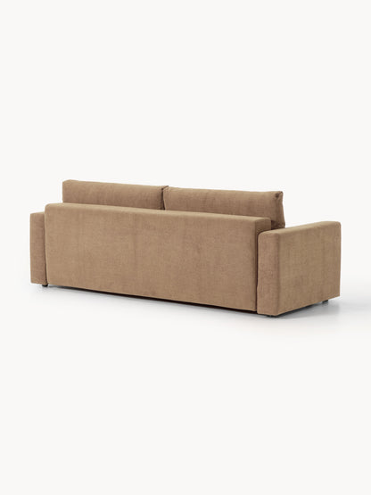 Samt-Schlafsofa Tasha (3-Sitzer) mit Stauraum