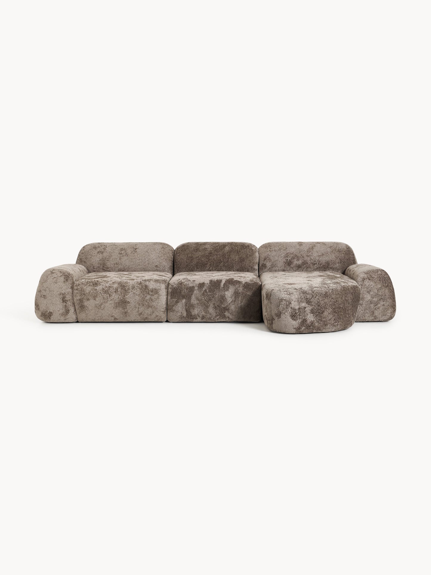 Galeriebild 1 - Modulares Teddy-Bouclé-Ecksofa Wolke (4-Sitzer)