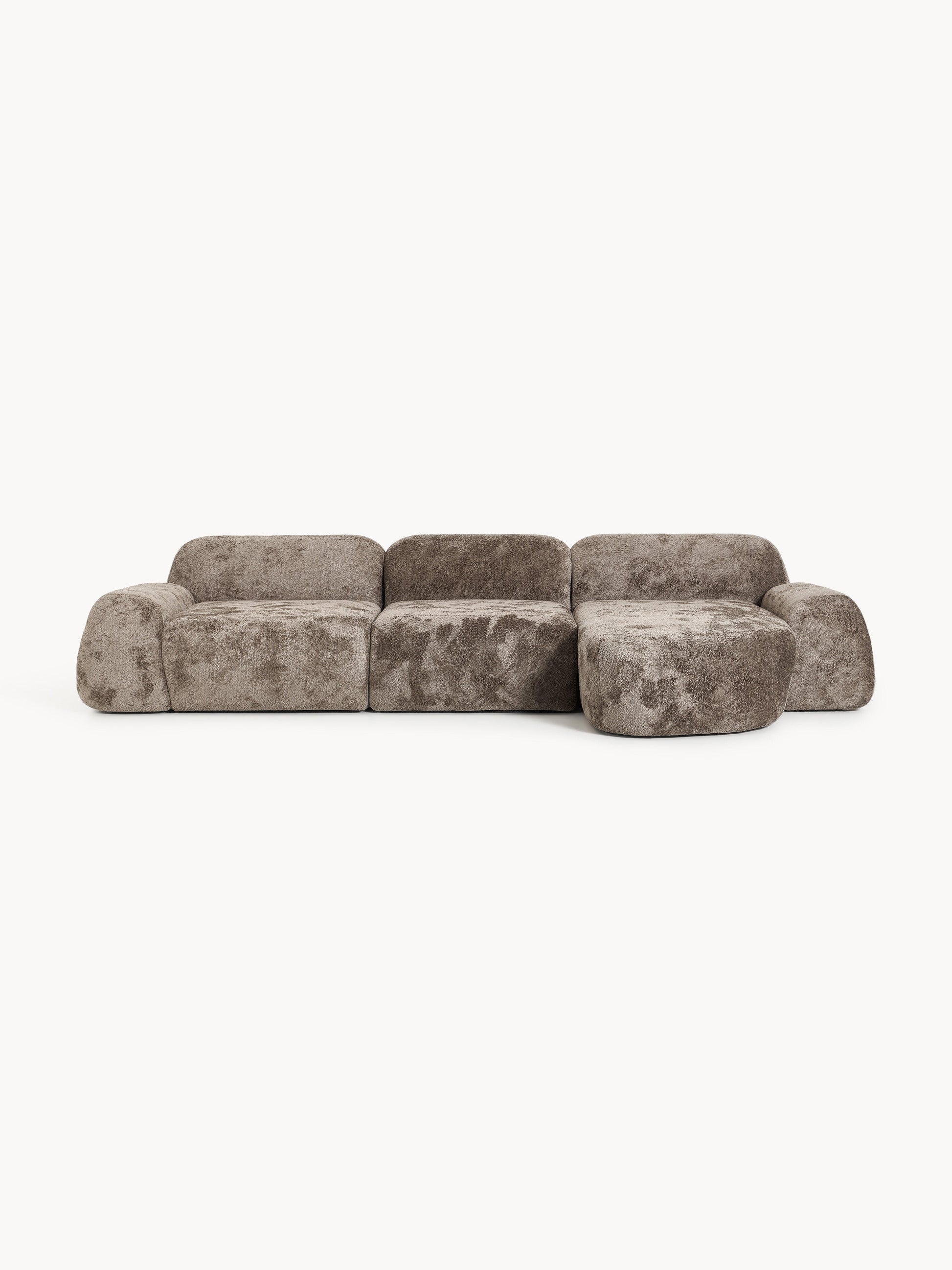 Galeriebild 1 - Modulares Teddy-Bouclé-Ecksofa Wolke (4-Sitzer)