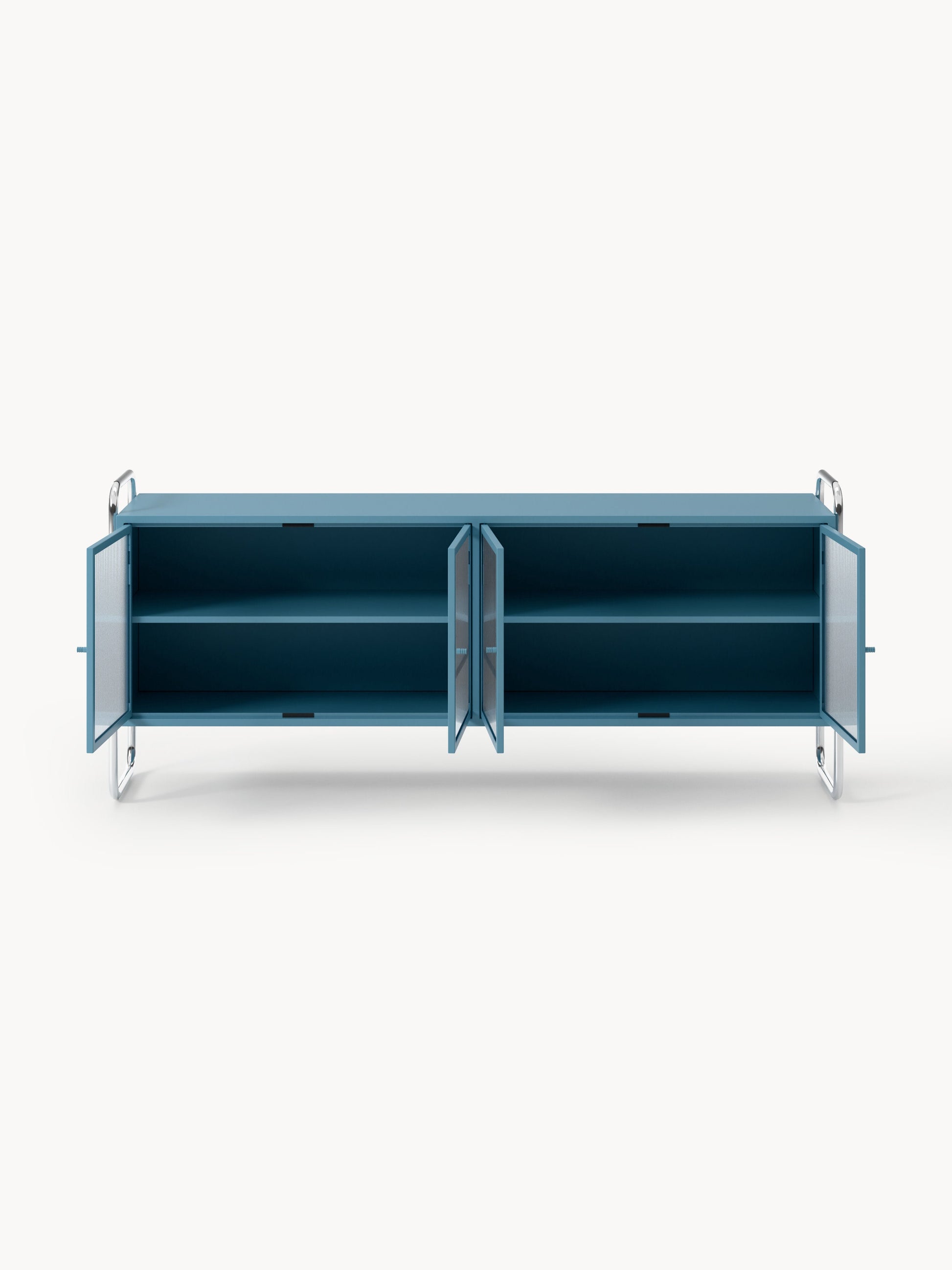 Metall-Sideboard Robyn mit Glas-Front