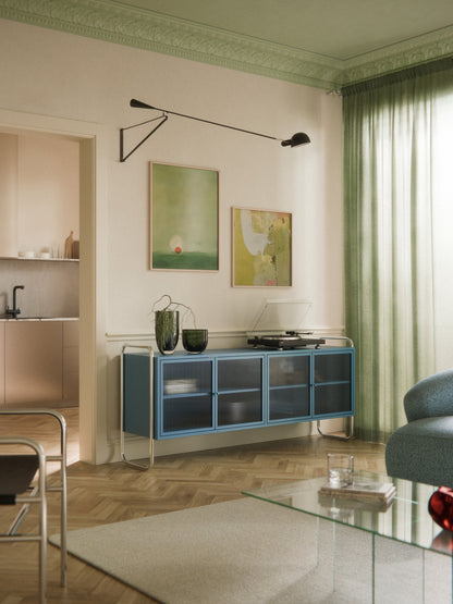 Metall-Sideboard Robyn mit Glas-Front