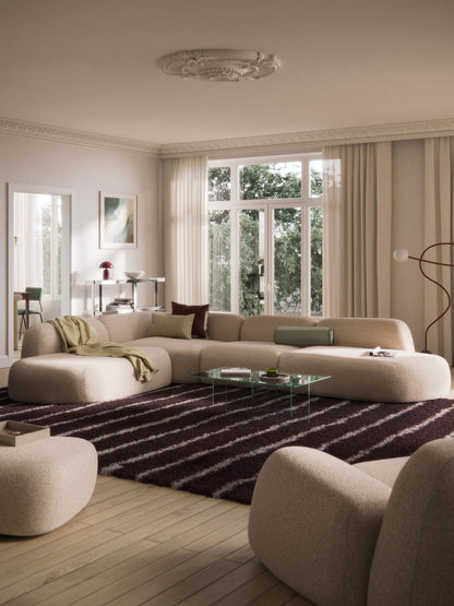 Modulares Bouclé-XL-Ecksofa Wolke mit Chaiselongue