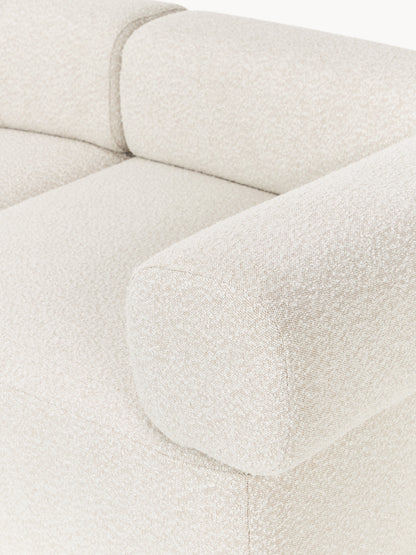 Großes modulares Bouclé-Sofa Anton mit Hocker (links/rechts)