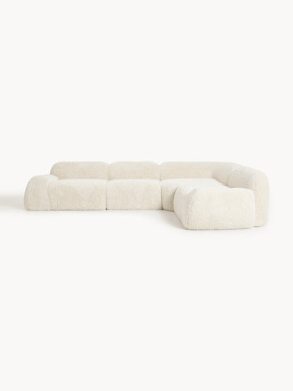 Galeriebild 1 - Modulares Teddy-Bouclé-Ecksofa Wolke (4-Sitzer)