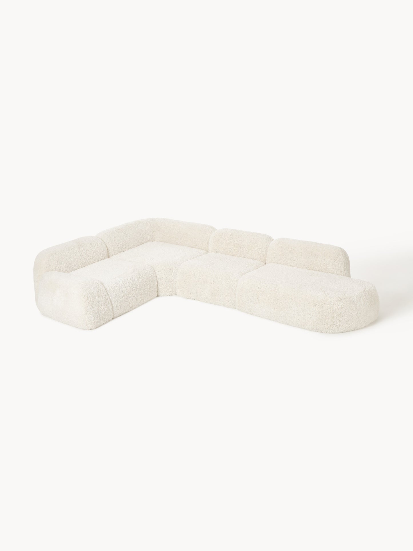 XL Modulares Teddy-Ecksofa Wolke mit Chaiselongue