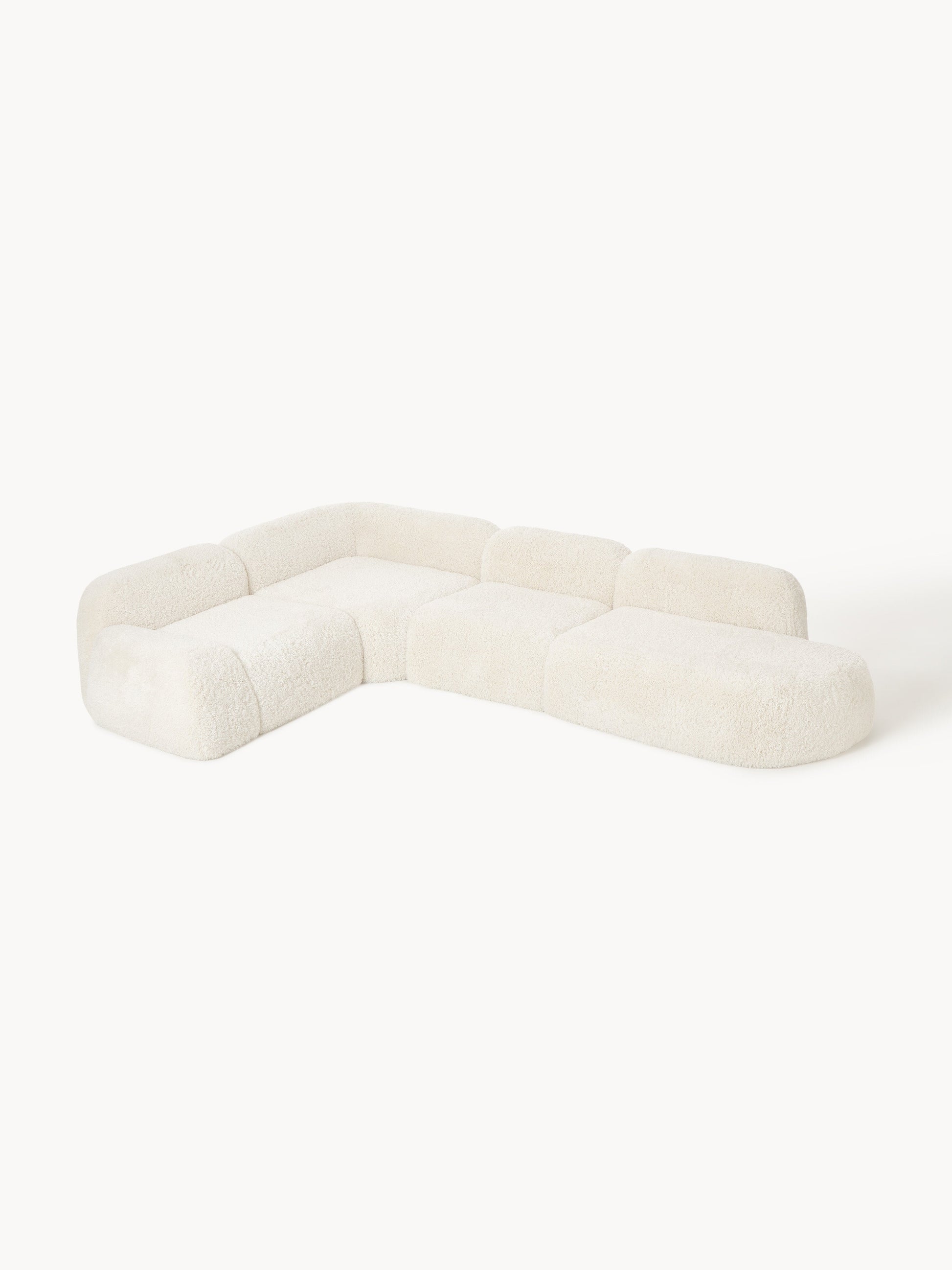 XL Modulares Teddy-Ecksofa Wolke mit Chaiselongue