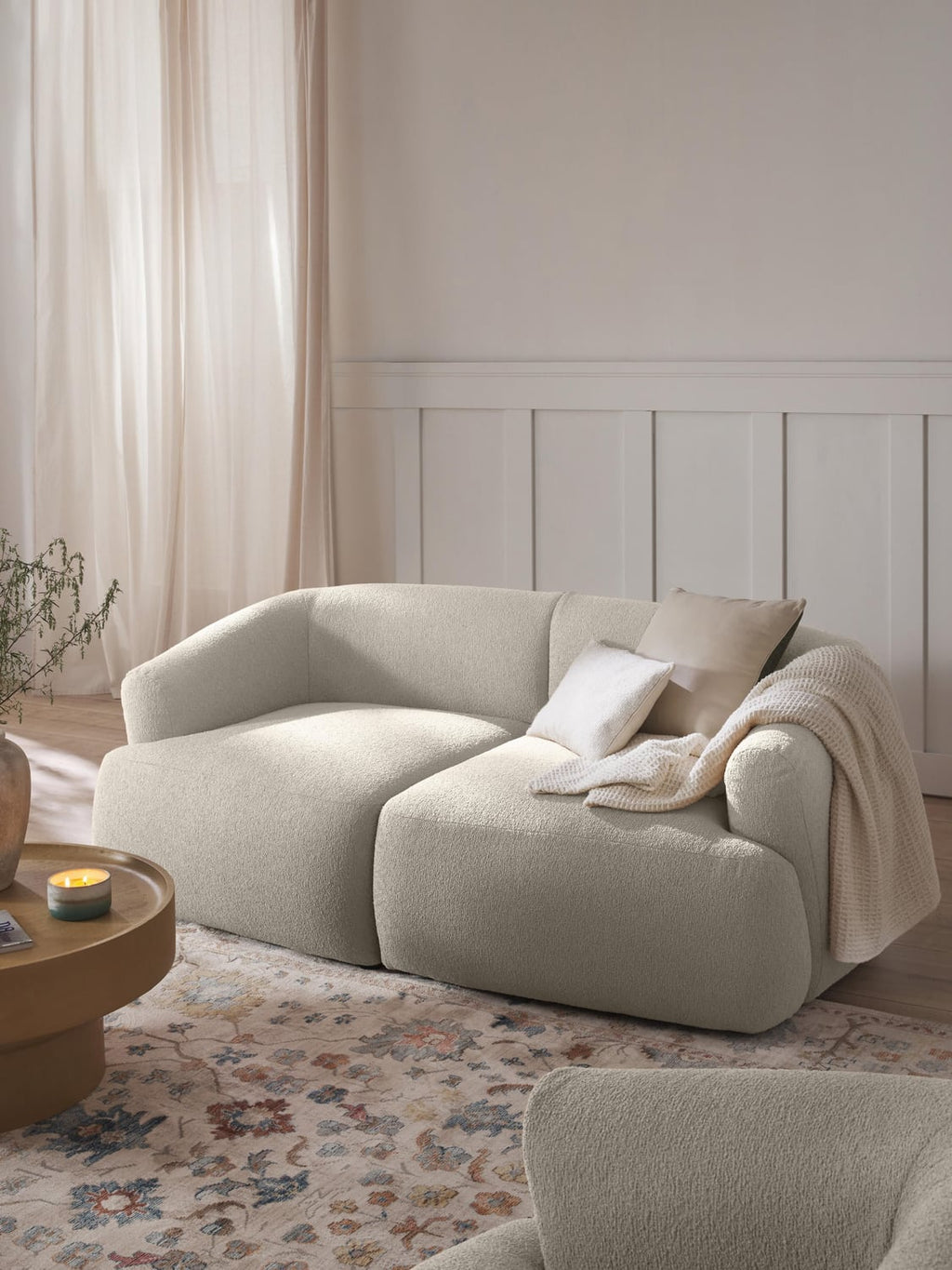 Sofia Modular Bouclé Sofa (2-seater) — Off-White