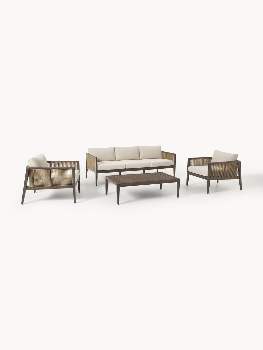 Travis Garden Lounge Set in Acacia, set of 4