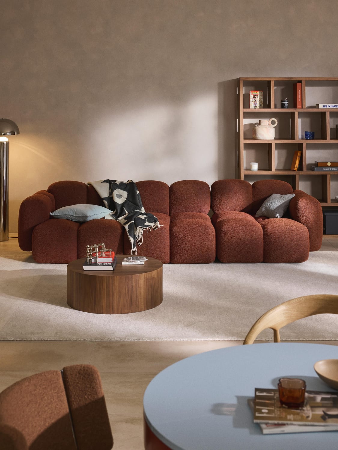 Tayla Modular Sofa (4-seater) in Bouclé — Brown