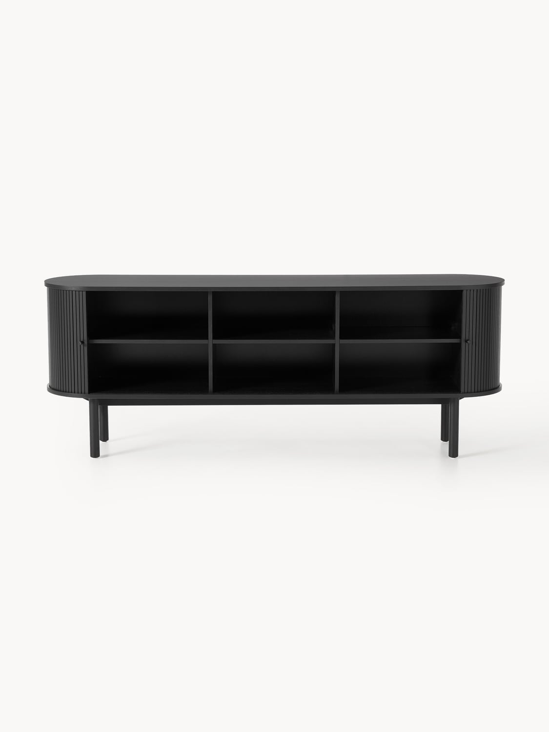 Calary XL Sideboard with Fluted Front — Dark Grey