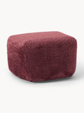 Wolke Sofa Ottoman in Teddy Bouclé — Burgundy
