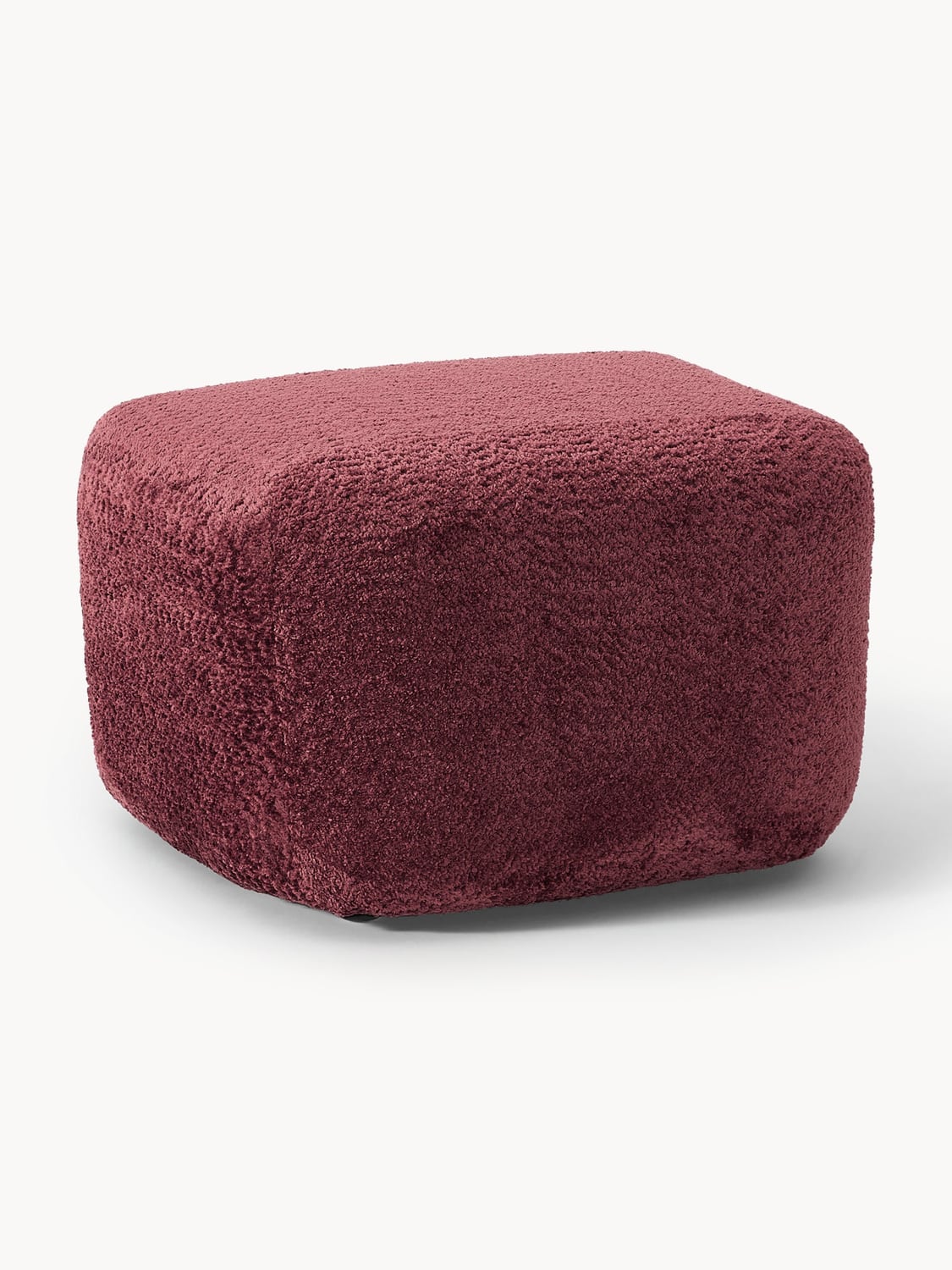 Wolke Sofa Ottoman in Teddy Bouclé — Burgundy
