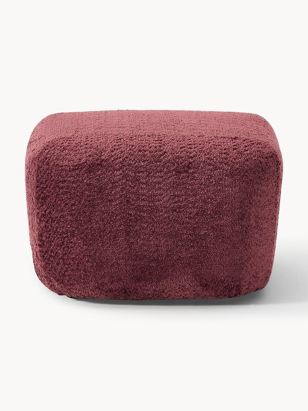 Wolke Sofa Ottoman in Teddy Bouclé — Burgundy